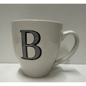 V&S Houseware  B initial  white coffee cup oversized  mug